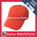 orange 6 panel wholesale baseball cap with velcro back closure